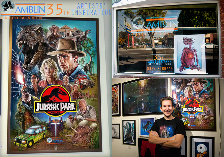 Jurassic Park Poster - Amblin 35 exhibition at Creature Features in Burbank, CA.