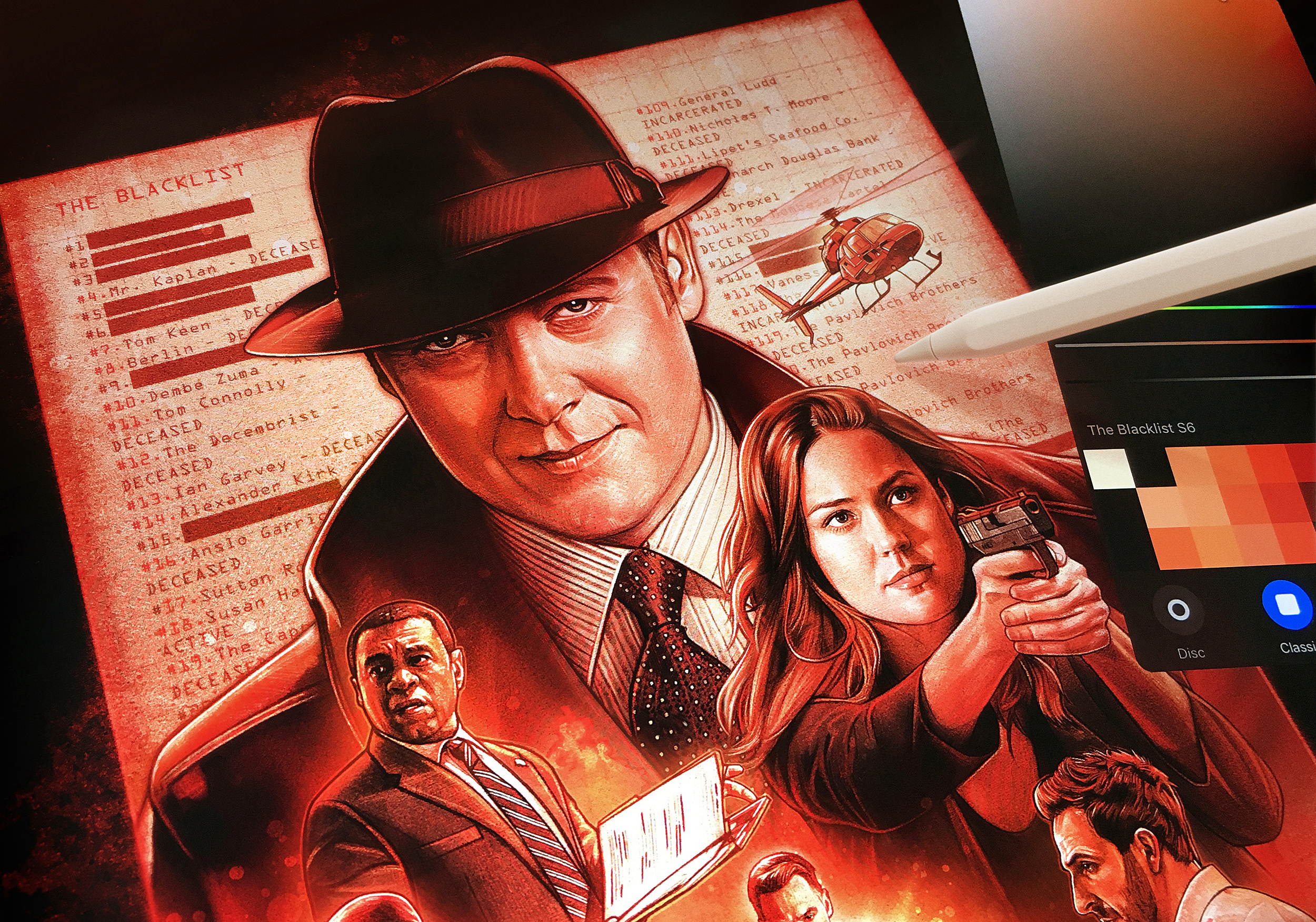 The Blacklist Season 6 Poster - iPad Illustration - by Kyle Lambert