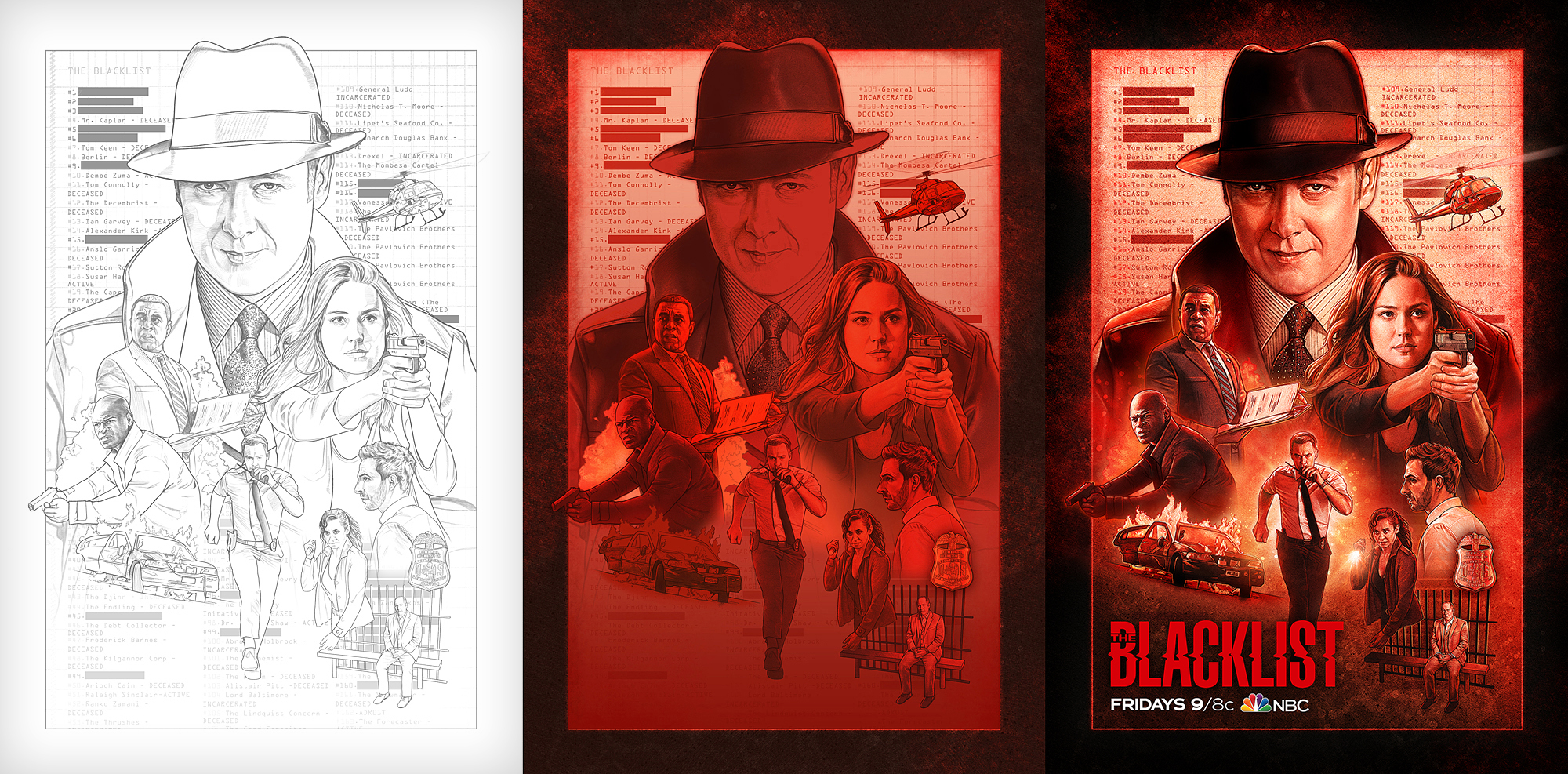 The Blacklist Season 6 Poster Stages by Kyle Lambert
