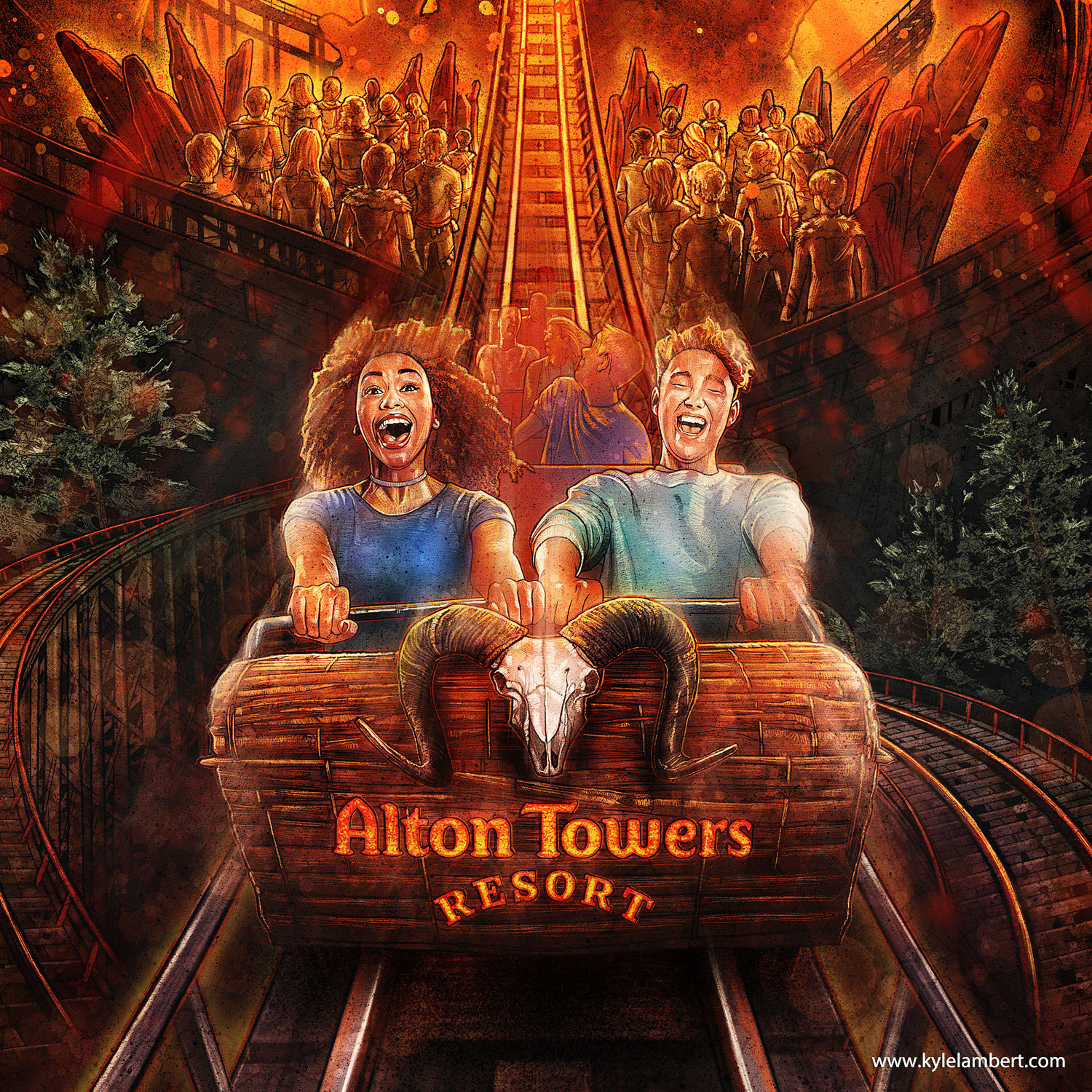 Wicker Man - Alton Towers Theme Park Poster - Closeup